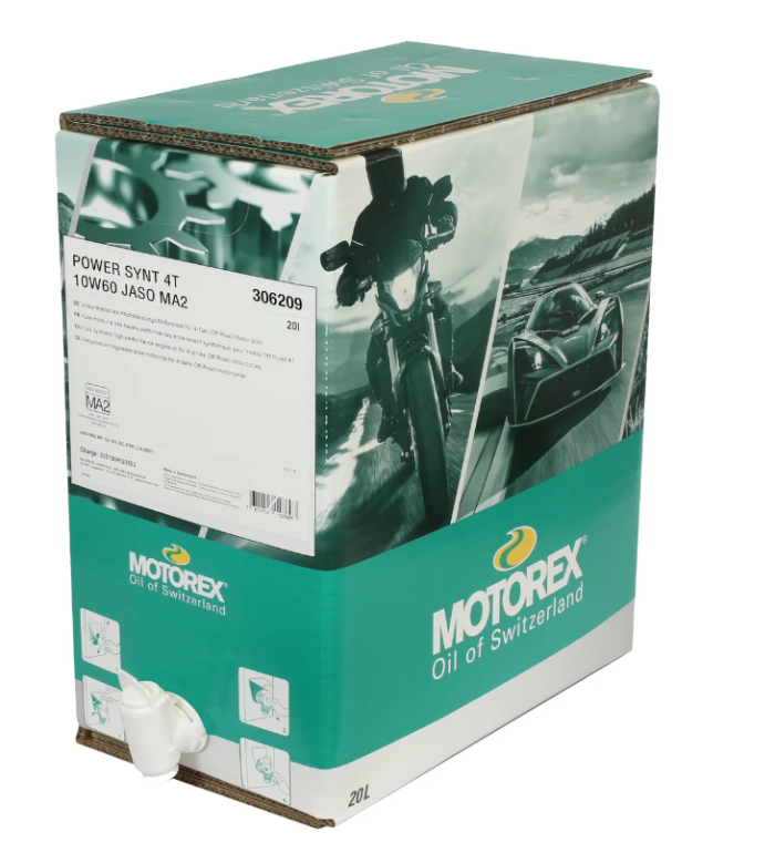 MOTOREX POWER SYNT 4T SAE 10W60 JASO MA2, 20 LITER